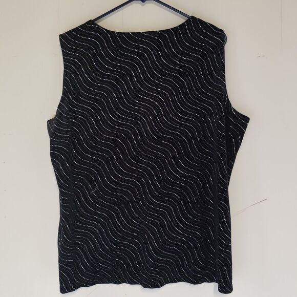 Notations Women's Sleeveless blouse 2X Rhinestone Velvet Holiday Party Glam - Picture 5 of 5